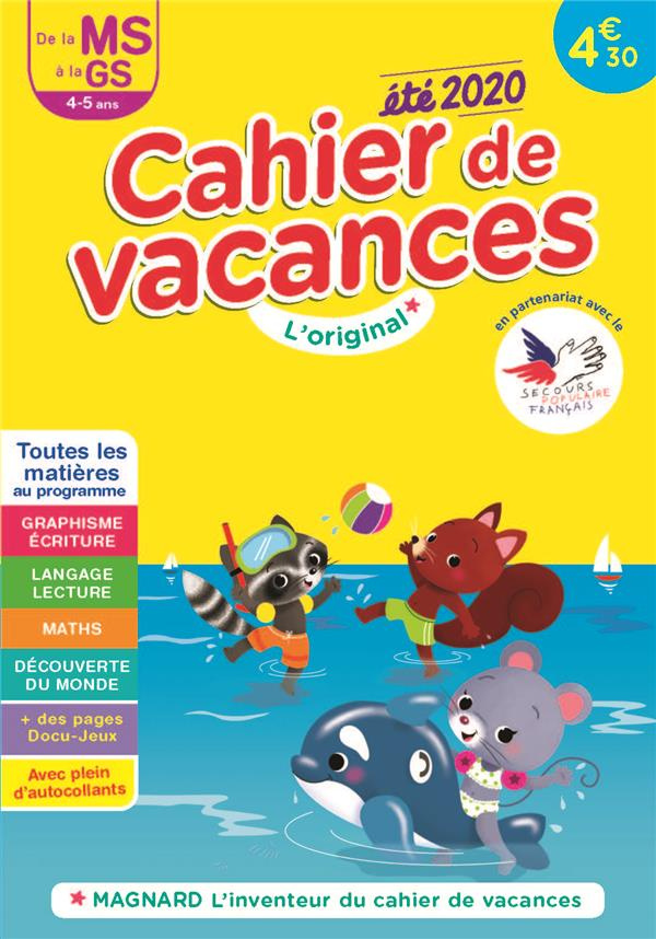 Cahier de vacances été de la MS à la GS. Edition 2020
