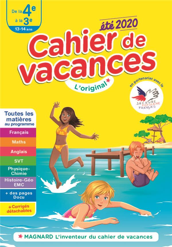 Cahier de vacances été de la 4e à la 3e. Edition 2020