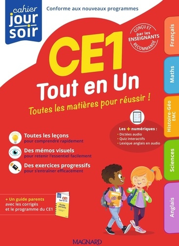 Cahier du jour/cahier du soir CE1 tout en un. Guide parents, Edition 2025