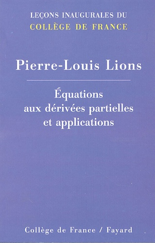 Equations aux dérivées partielles et applications