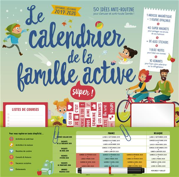 Le calendrier de la famille super active. Edition 2019-2020