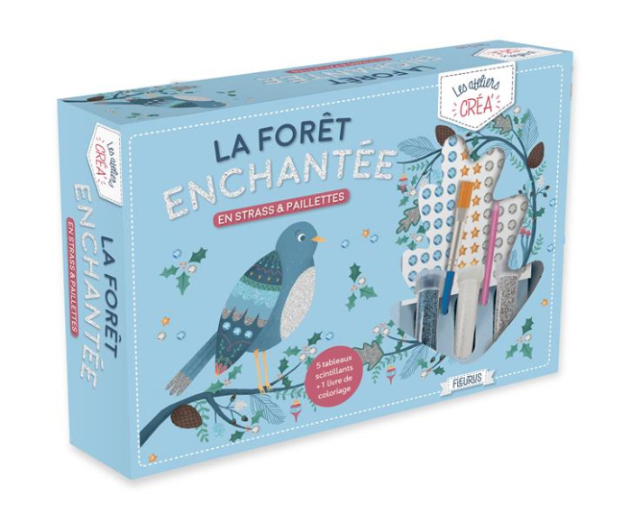 La forêt enchantée en strass et paillettes. Avec 5 tableaux brillants, 1 livre de coloriage, 3 tubes