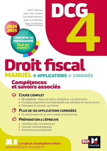 Droit fiscal DCG 4. Manuel   applications   corrigés, Edition 2024-2025