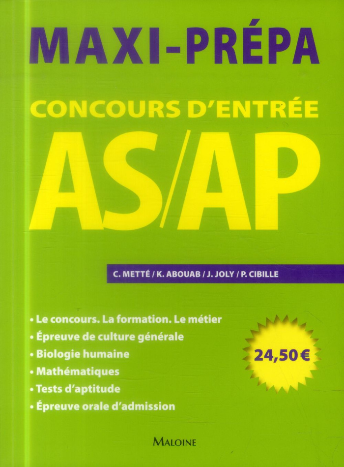 Concours d'entrée AS/AP