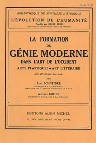 La Formation du génie moderne dans l'art de l'Occident. Arts plastiques et art littéraire