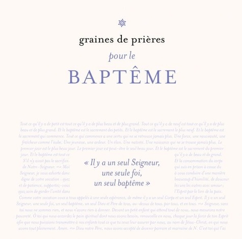 Graines de prières : le baptême