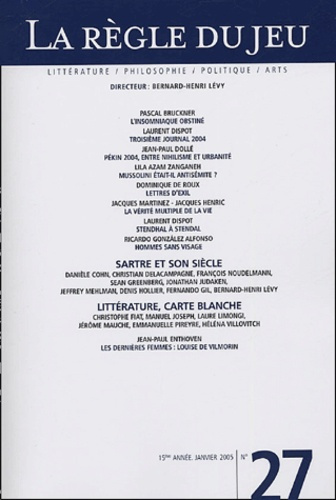 La Règle du jeu N° 27, Janvier 2005
