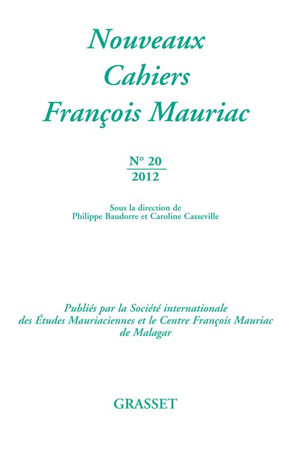Nouveaux Cahiers François Mauriac N° 20/2012