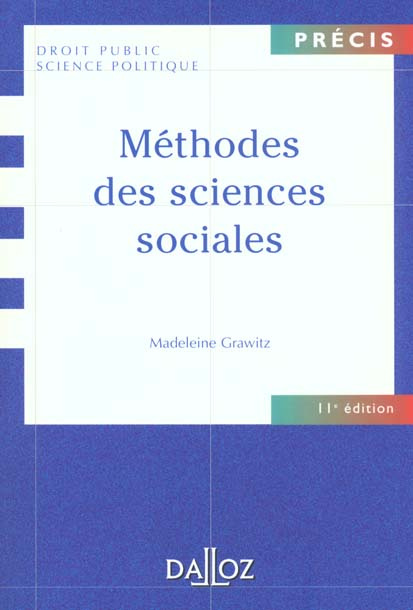 Méthodes des sciences sociales. 11ème édition