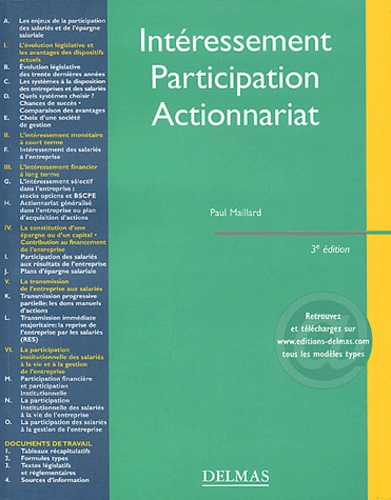 Intéressement, participation, actionnariat. 3ème édition