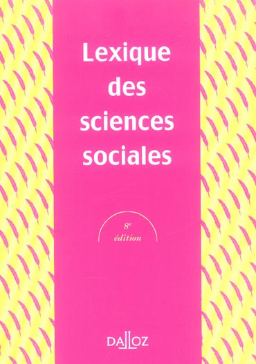 Lexique des sciences sociales. 8e édition