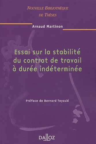 Essai sur la stabilité du contrat de travail à durée indéterminée