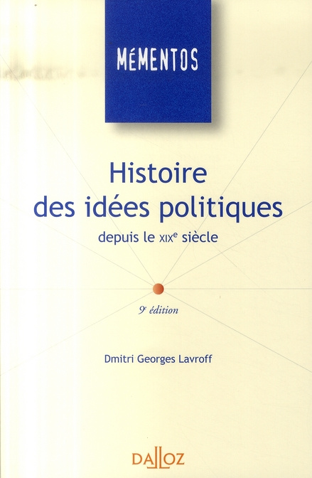 Histoire des idées politiques depuis le XIXe siècle. 9e édition