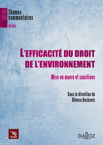L'efficacité du droit de l'environnement. Mise en oeuvre et sanctions