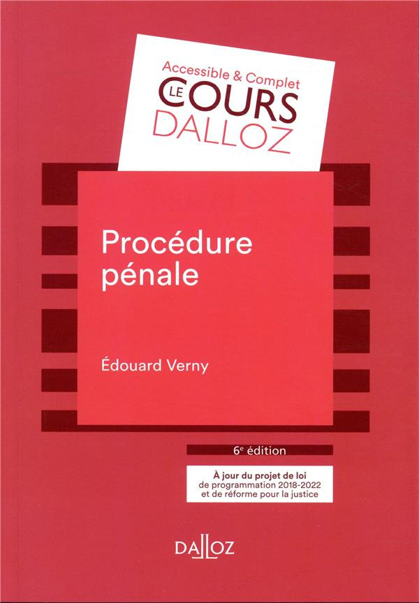 Procédure pénale. 6e édition