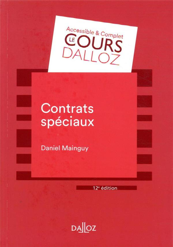 Contrats spéciaux. 12e édition