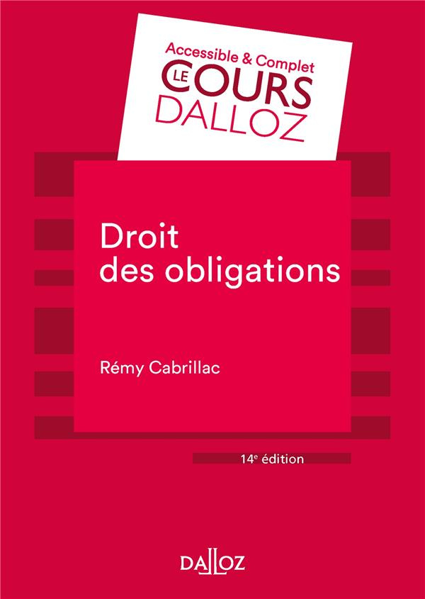 Droit des obligations. 14e édition