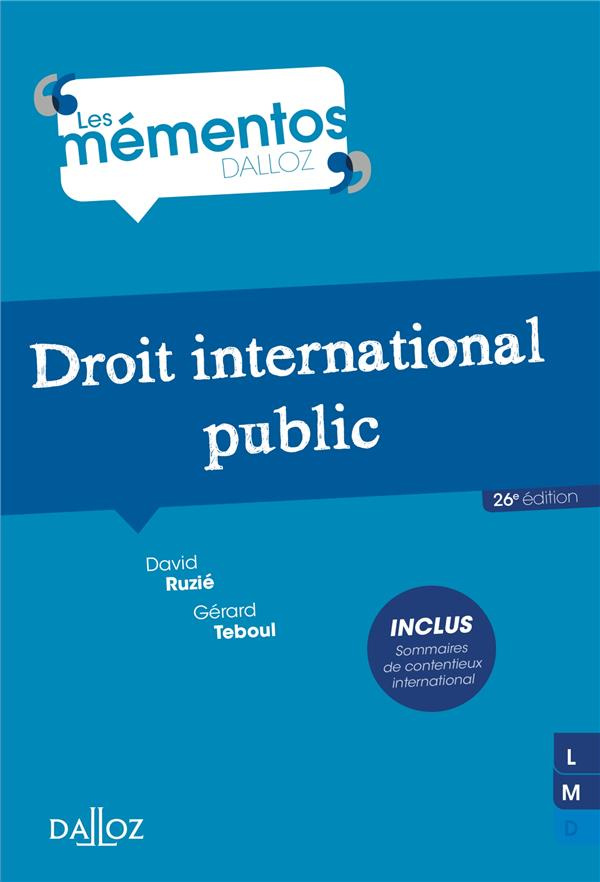 Droit international public. 26e édition