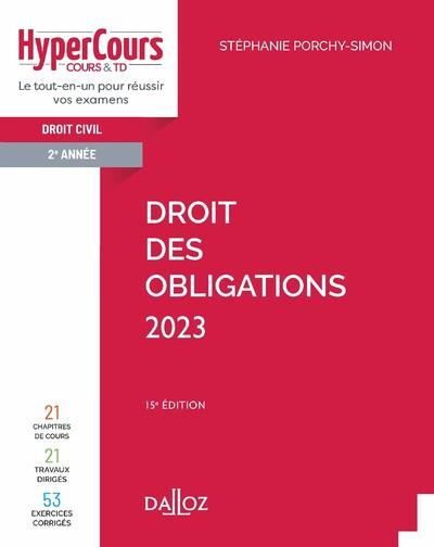 Droit des obligations. Droit civil 2e année, Edition 2023