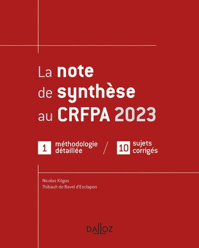 La note de synthèse au CRFPA. Edition 2023