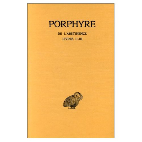 De l'abstinence. Livre 2, Edition bilingue français-grec ancien