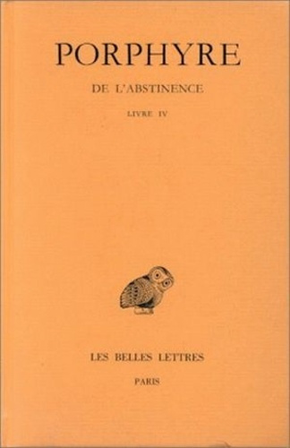 De l'abstinence. Livre 3, Edition bilingue français-grec ancien