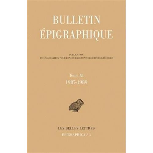 Bulletin épigraphique. Tome 11, 1987-1989