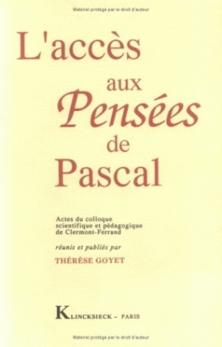 L'accès aux Pensées de Pascal