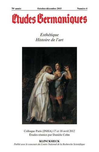 Études germaniques - N°4/2015. Esthétique. Histoire de l'art