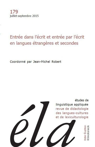 Études de linguistique appliquée - N°3/2015. Entrée dans l'écrit et entrée par l'écrit en langues ét