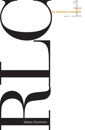 Revue de littérature comparée N° 365, 1/2018