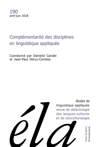 Etudes de Linguistique Appliquée N° 190, Avril-juin 2018