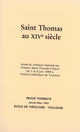 Revue thomiste N° 1/1997, janvier-mars 1997
