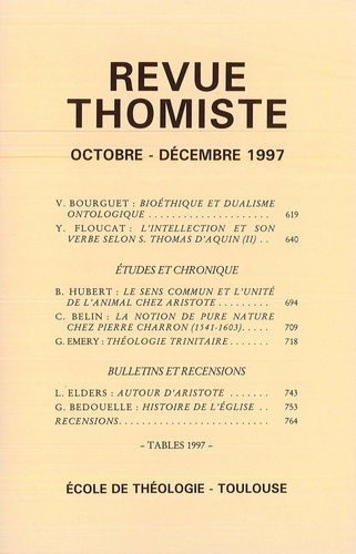 Revue thomiste N° 4/1997