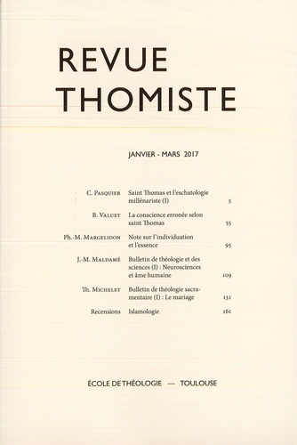 Revue thomiste N° 1/2017