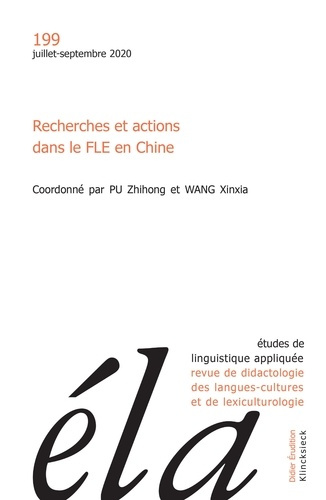 Etudes de Linguistique Appliquée N° 3, 2020 : Recherches et actions dans le FLE en Chine