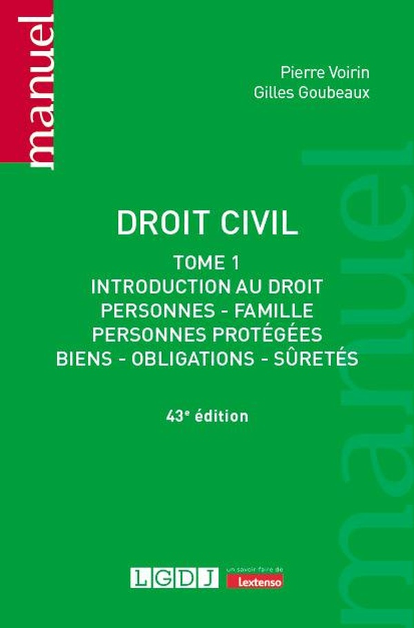Droit civil. Tome 1. 43e édition