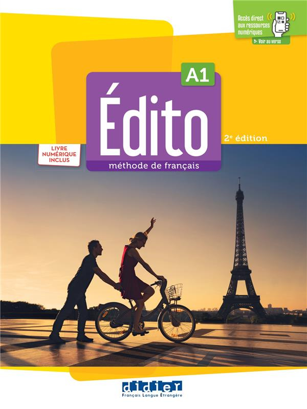 Edito A1 Méthode de français. Livre élève   livre numérique inclus, 2e édition