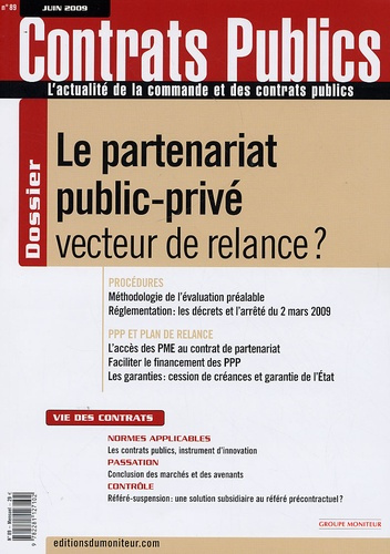 Contrats publics N° 89 : Le partenariat public-privé vecteur de relance ?