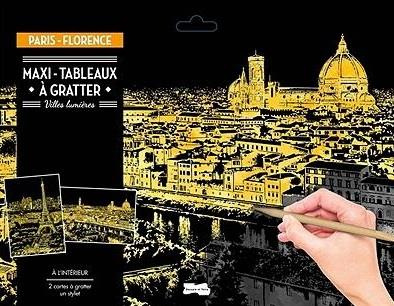 Maxi-tableaux à gratter Paris - Florence. Avec 1 maxi-carte à gratter Paris, 1 maxi-carte à gratter
