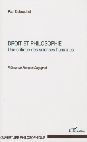 Droit et philosophie. Une critique des sciences humaines