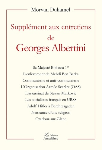 SUPPLEMENT AUX ENTRETIENS DE GEORGES ALBERTINI