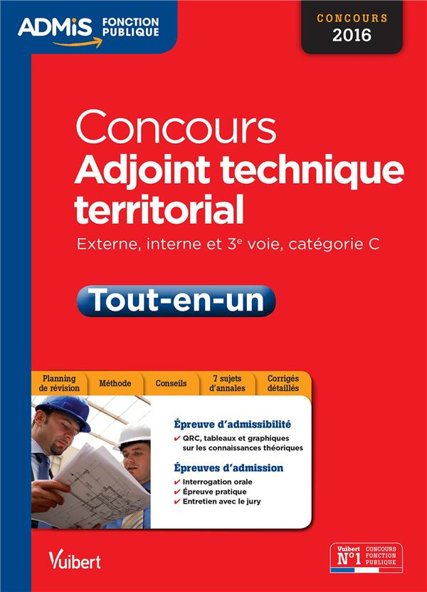 Concours adjoint technique territorial - Externe, interne, 3e voie, examen professionnel, catégorie