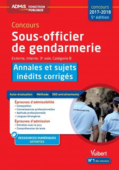 Concours Sous-officier de gendarmerie - Externe, interne, 3e voie, catégorie B. Annales et sujets in