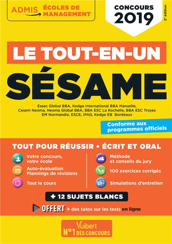 Concours sésame. Tout-en-un, Edition 2019