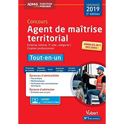 Concours Agent de maîtrise territorial externe, interne, 3e voie, examen professionnel, catégorie C.