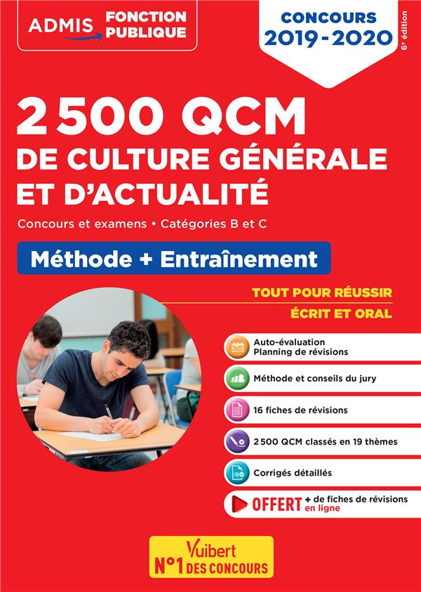 2 500 QCM de culture générale et d'actualité. Méthode   Entraînement Concours et examens Catégories