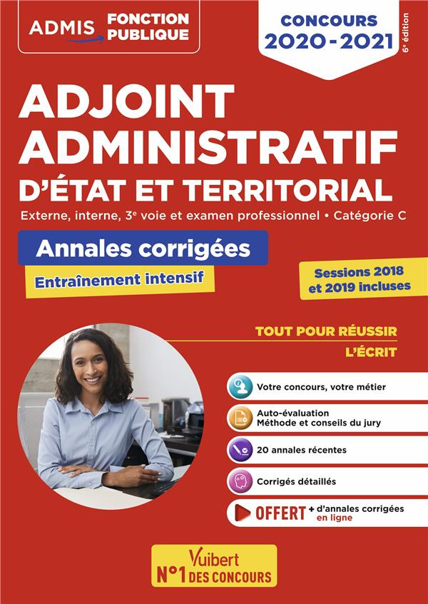 Concours adjoint administratif d'Etat et territorial. Annales corrigées, Edition 2020-2021