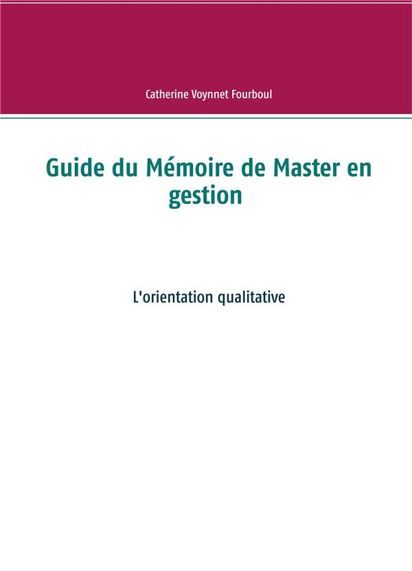 Guide du Mémoire de Master en gestion