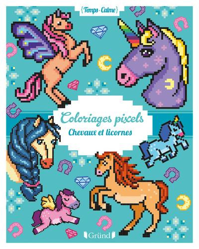 Coloriages pixels. Chevaux et licornes